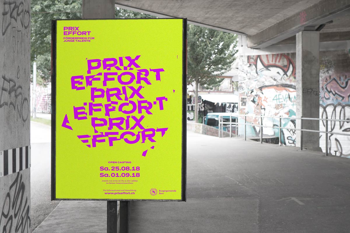 Prix Effort, Förderpreis für junge Talente der Burgergemeinde Bern, Plakat